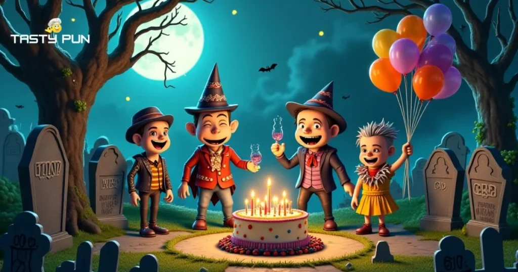 Cemetery Themed Birthday Puns