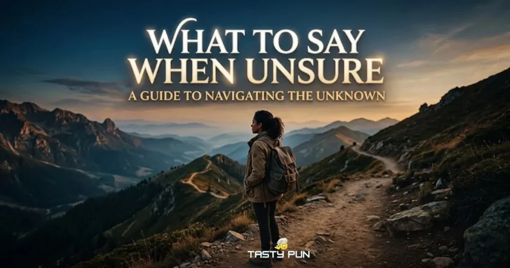 What To Say When Unsure