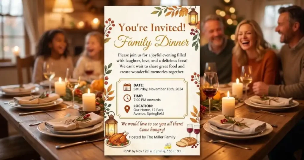 Family Dinner Invitation Message